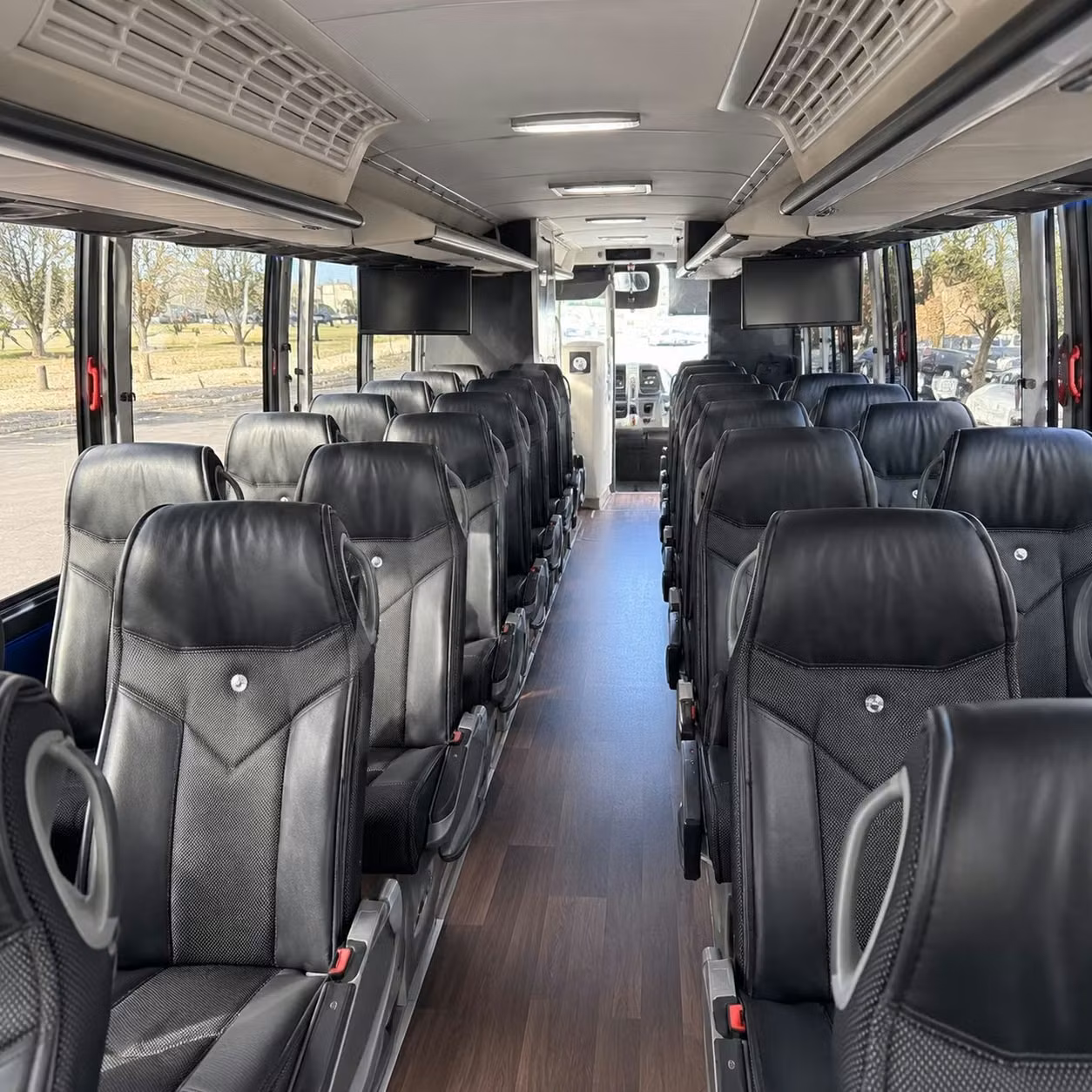 56 passenger charter bus inside
